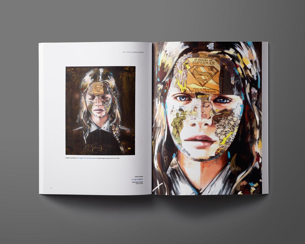 Deluxe Linen Wrapped Clamshell Box of Sandra Chevrier's Cages Book with Print For Sale 2
