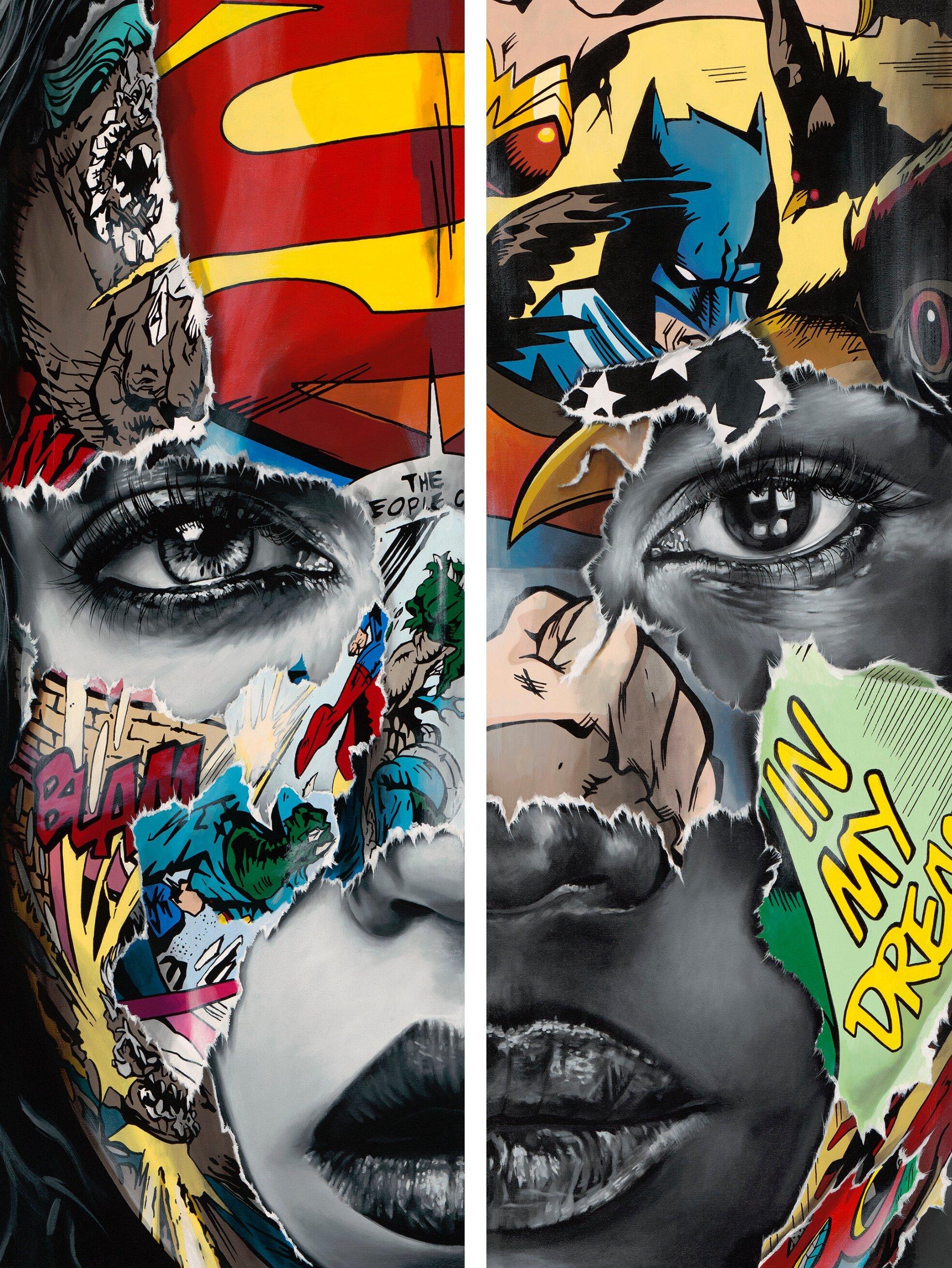 Sandra Chevrier Figurative Print - La Cage, Nous Sommes Uns (We Are One) Signed and Numbered Diptych Matching Print