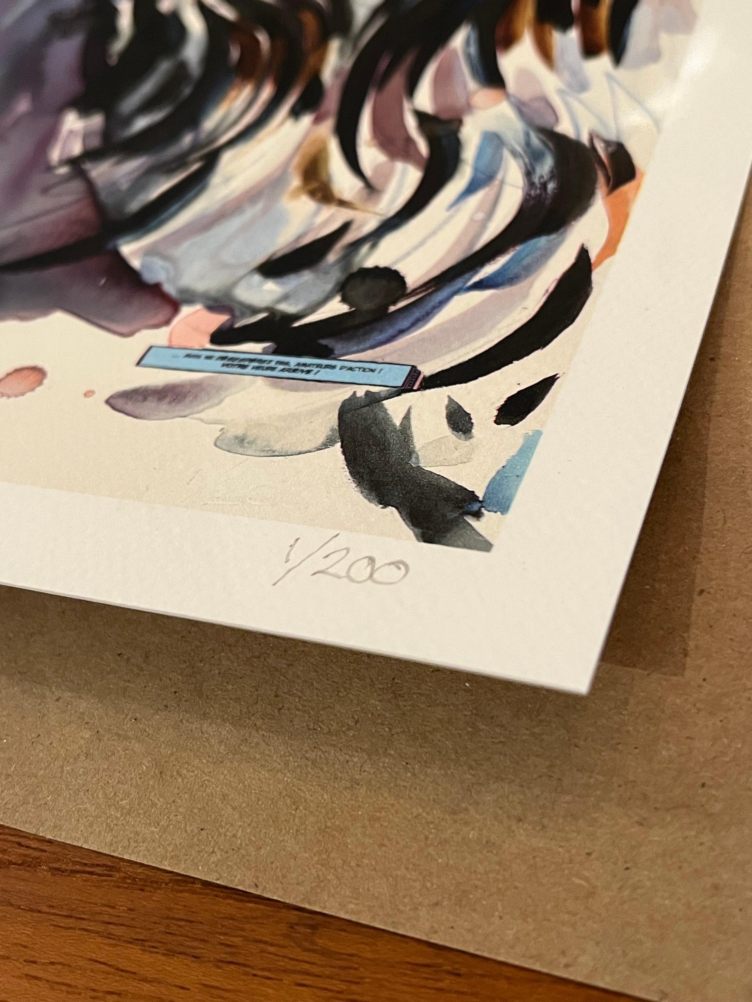 SANDRA CHEVRIER. La Cage et L'Exterieur des Tenebres. Limited ed. signed Pop art - Beige Figurative Print by Sandra Chevrier