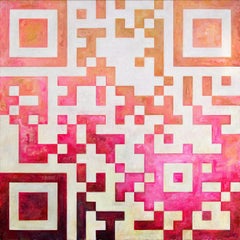 "Agnosticism", Abstract, Geometric, Red, Pink, Orange, White, Acrylic Painting