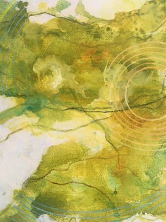 "Chicopee, MA", Abstract, Blue, Green, Yellow, White, Acrylic Painting