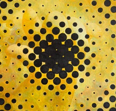 “Dark Matter”, Contemporary, Yellow, Black, Geometric, Sun, Acrylic Painting