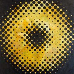 “Dark Matter”, Contemporary, Yellow, Black, Geometric, Sun, Acrylic Painting