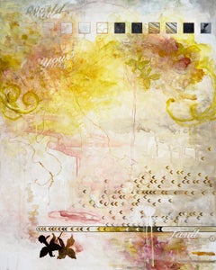 "Diseredazione", Astratto, Giallo, Rosa, Rosso, Fiori, Pittura acrilica, 2024