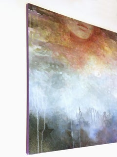 "Don't hurt yourself", Contemporary, Woman, Blue, Yellow, Black, Pink, Painting