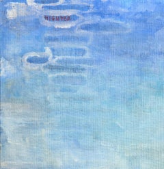 “Flow Chart”, Abstract, Landscape, Blue, Gold, Black, Acrylic Painting, 2022