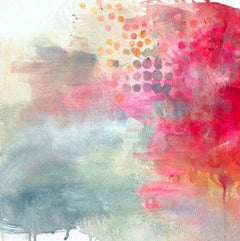 “Good Morning, Captain”, Abstract, Pink, Red, Cloud, Acrylic Painting, 2024