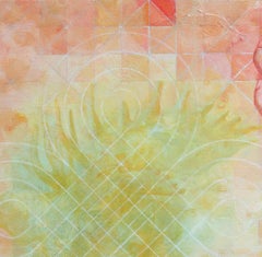 "Hindbrain", Contemporary, Hand, Antlers, Pink, Red, Green, Acrylic Painting