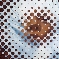 “Kilroy”, Contemporary, Portrait, Brown, Gray, Blue, Geometric, Acrylic Painting