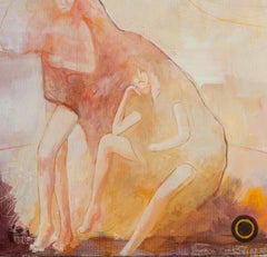 "Pantomime Horse", Contemporary, Women, Yellow, Pink, Acrylic Painting