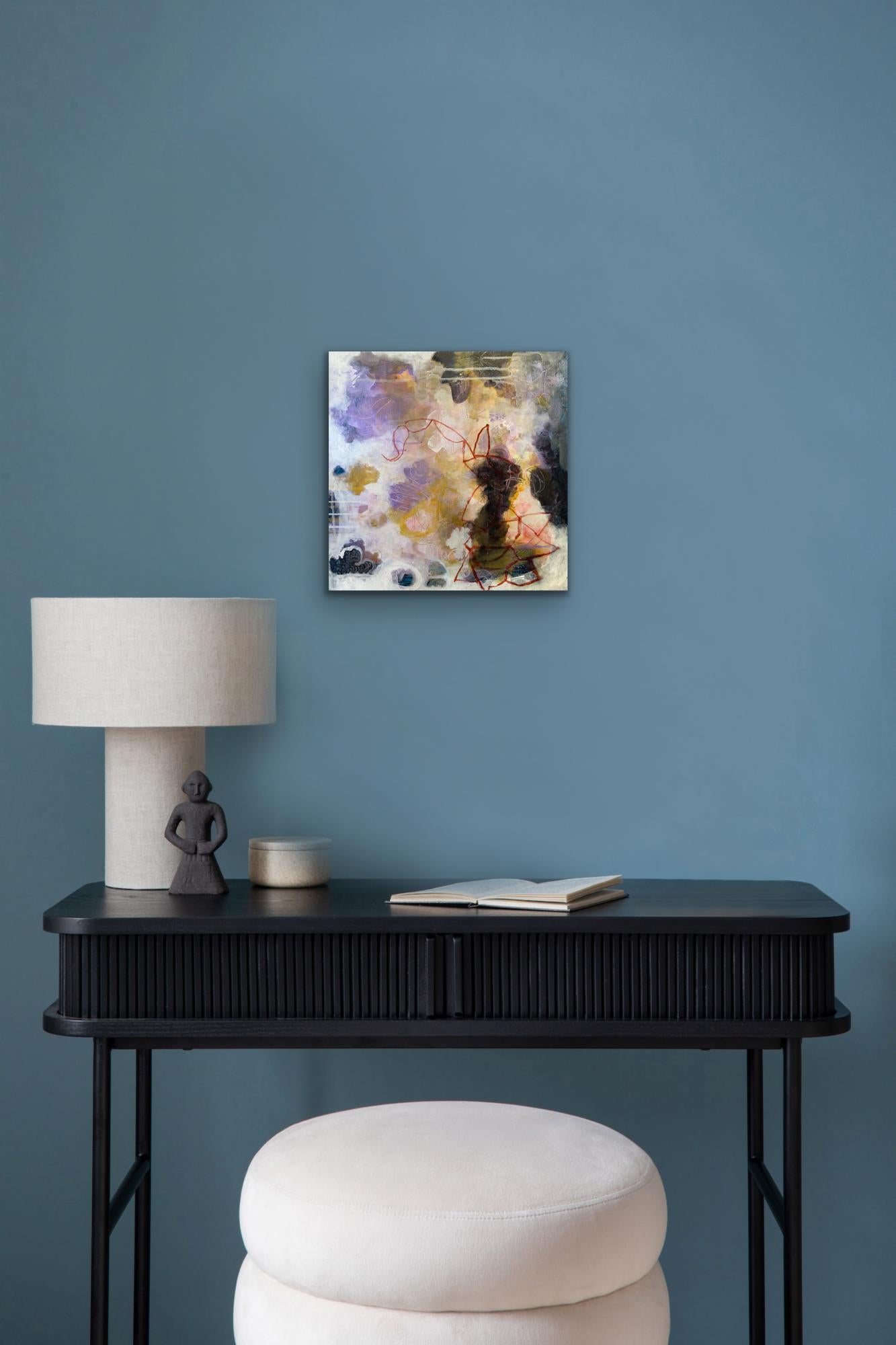 “Princessa”, Abstract, Yellow, Purple, White, Black, Red, Acrylic Painting, 2024 For Sale 9