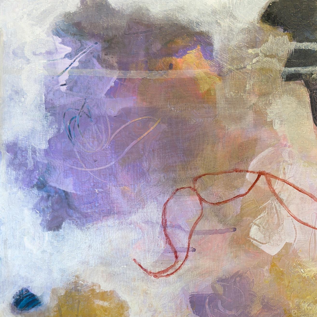 “Princessa”, Abstract, Yellow, Purple, White, Black, Red, Acrylic Painting, 2024 For Sale 2