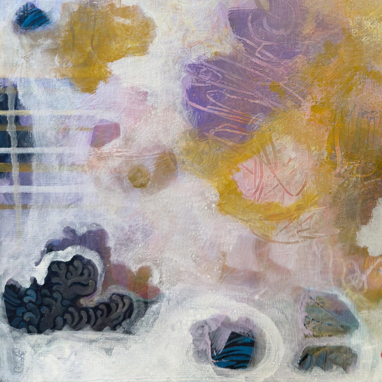 “Princessa”, Abstract, Yellow, Purple, White, Black, Red, Acrylic Painting, 2024 For Sale 3