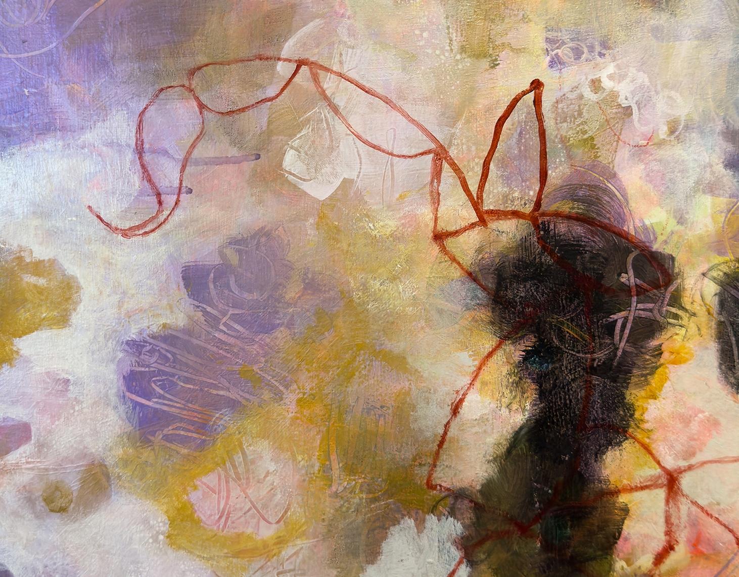 “Princessa”, Abstract, Yellow, Purple, White, Black, Red, Acrylic Painting, 2024 For Sale 5