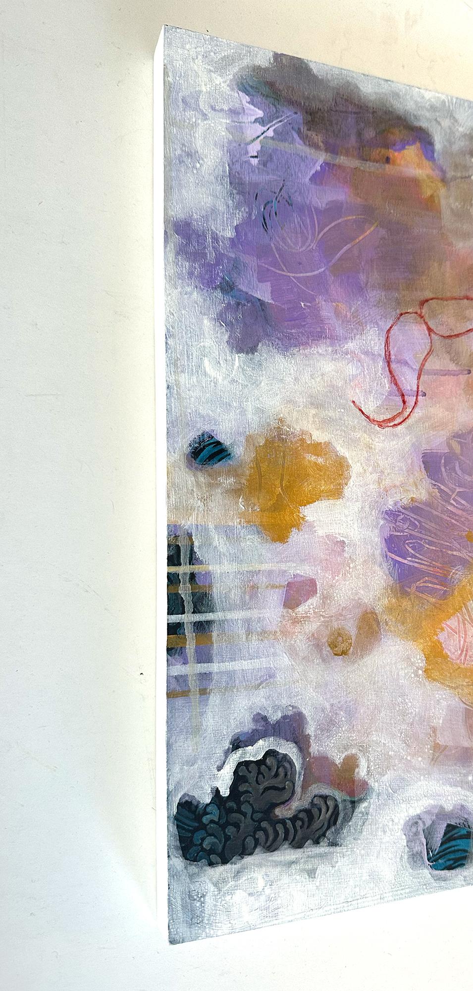 “Princessa”, Abstract, Yellow, Purple, White, Black, Red, Acrylic Painting, 2024 For Sale 6