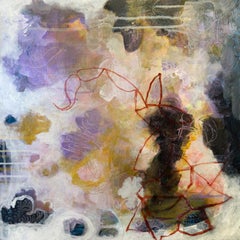 “Princessa”, Abstract, Yellow, Purple, White, Black, Red, Acrylic Painting, 2024