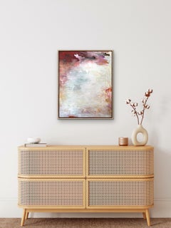 "Regular John", Abstracto, Retrato, Rojo, Crema, Morado, Azul, Pintura acrílica