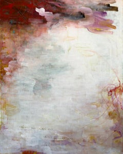 “Regular John”, Abstract, Portrait, Red, Cream, Purple, Blue, Acrylic Painting