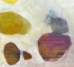 “Spell to Break Up Kimoi”, Abstract, Yellow, Pink, Red, Gold, Acrylic Painting