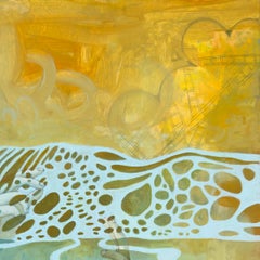 “The Ocean”, Contemporary, Hands, Sea, Yellow, Blue, Turquoise, Acrylic Painting