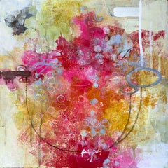 "La separazione degli isotopi", Astratto, Rosa, Rosso, Oro, Pittura acrilica, 2024
