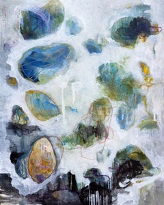 "The Truth about Comedy", Abstrait, Bleu, Vert, Jaune, Peinture acrylique, 2025