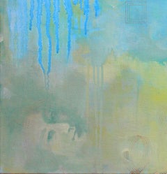 "The Women with the Wacky Woo", Contemporary, Blue, Yellow, Acrylic Painting