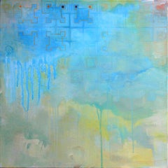 "The Women with the Wacky Woo", Contemporary, Blue, Yellow, Acrylic Painting