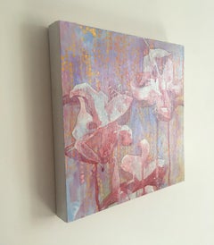 "where were you?", Contemporary, Flowers, Pink, Orange, Purple, Acrylic Painting