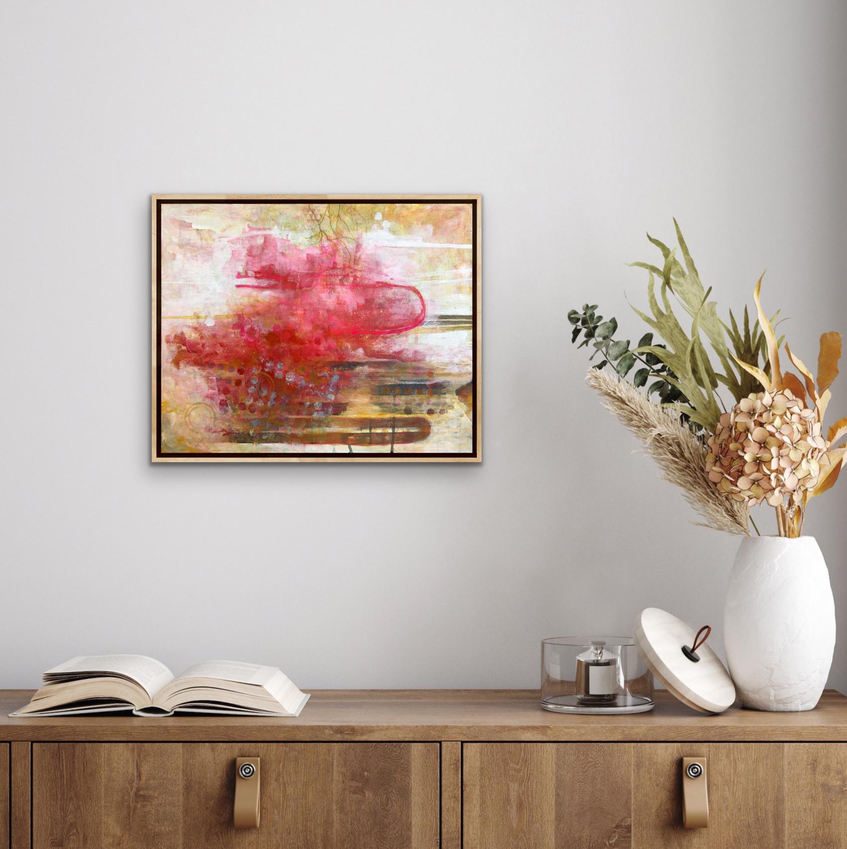 “Wishbone”, Abstract, Yellow, Pink, Ochre, Gold, White, Acrylic Painting, 2024 For Sale 2