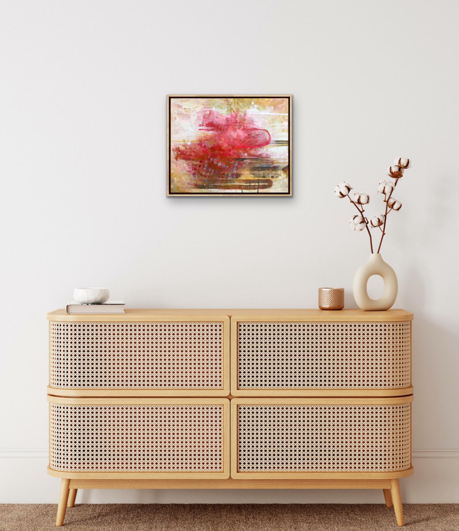 “Wishbone”, Abstract, Yellow, Pink, Ochre, Gold, White, Acrylic Painting, 2024 For Sale 3