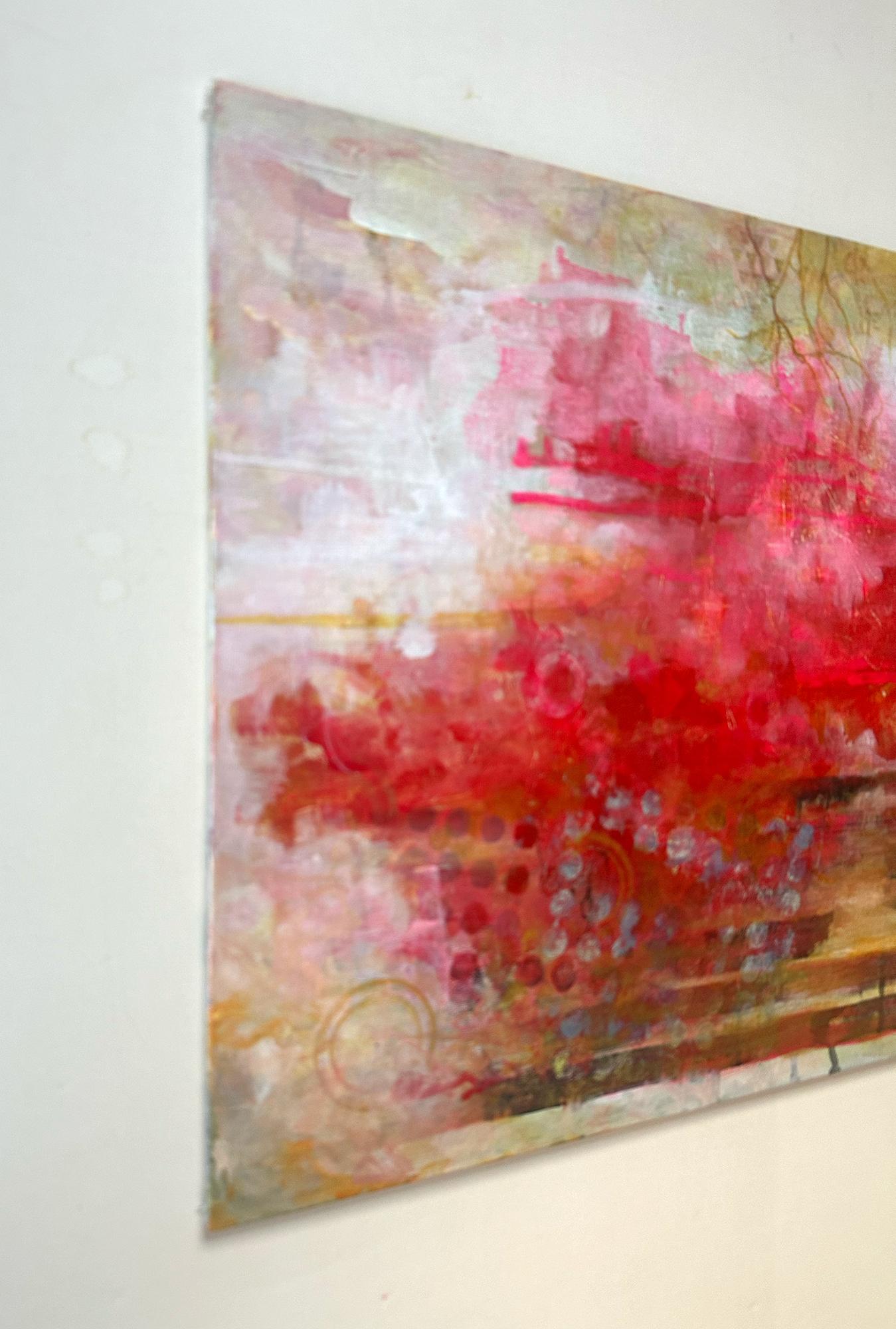“Wishbone”, Abstract, Yellow, Pink, Ochre, Gold, White, Acrylic Painting, 2024 For Sale 4