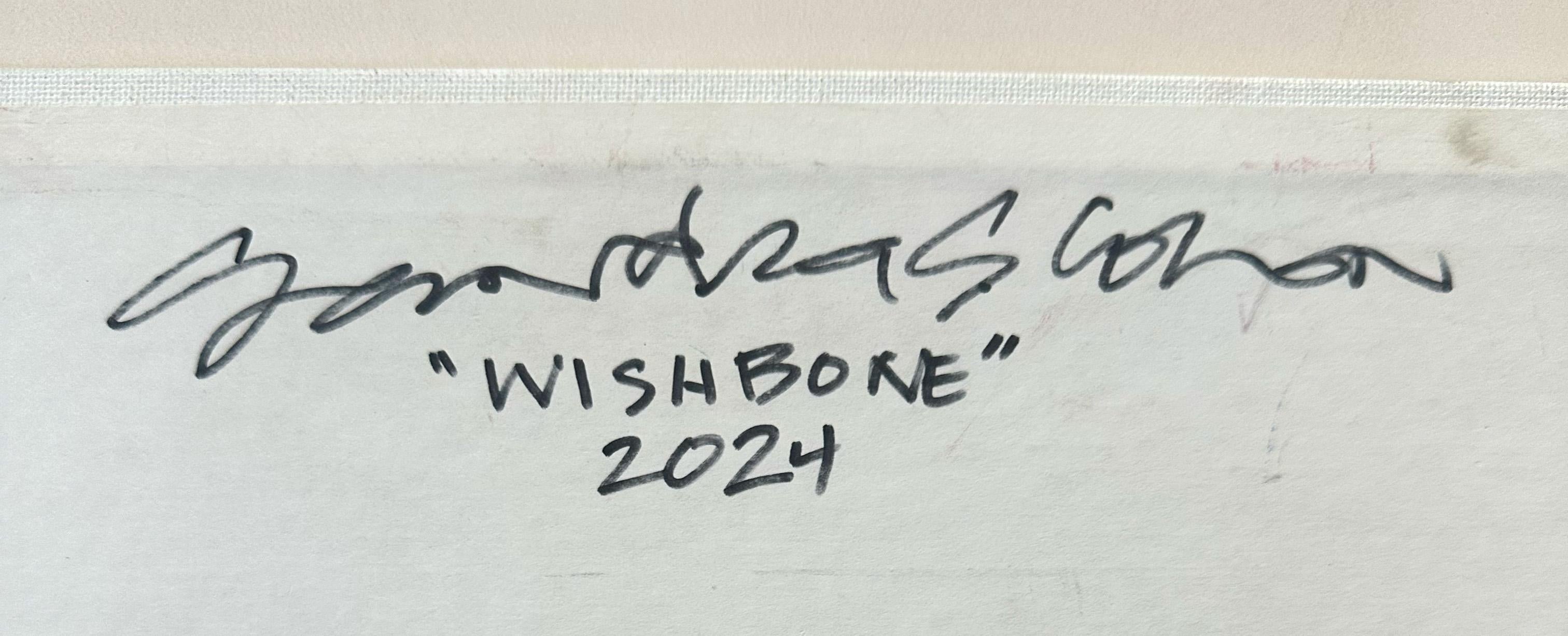 “Wishbone”, Abstract, Yellow, Pink, Ochre, Gold, White, Acrylic Painting, 2024 For Sale 6