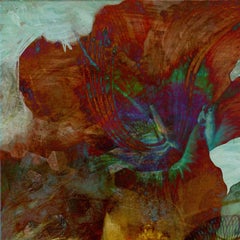 "Keening", Contemporáneo, Surrealista, Paisaje, Azul, Rojo, Marrón, Caballo, Impresión