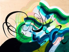 MY MY - a colourful vibrant abstract painting 36" x 48"