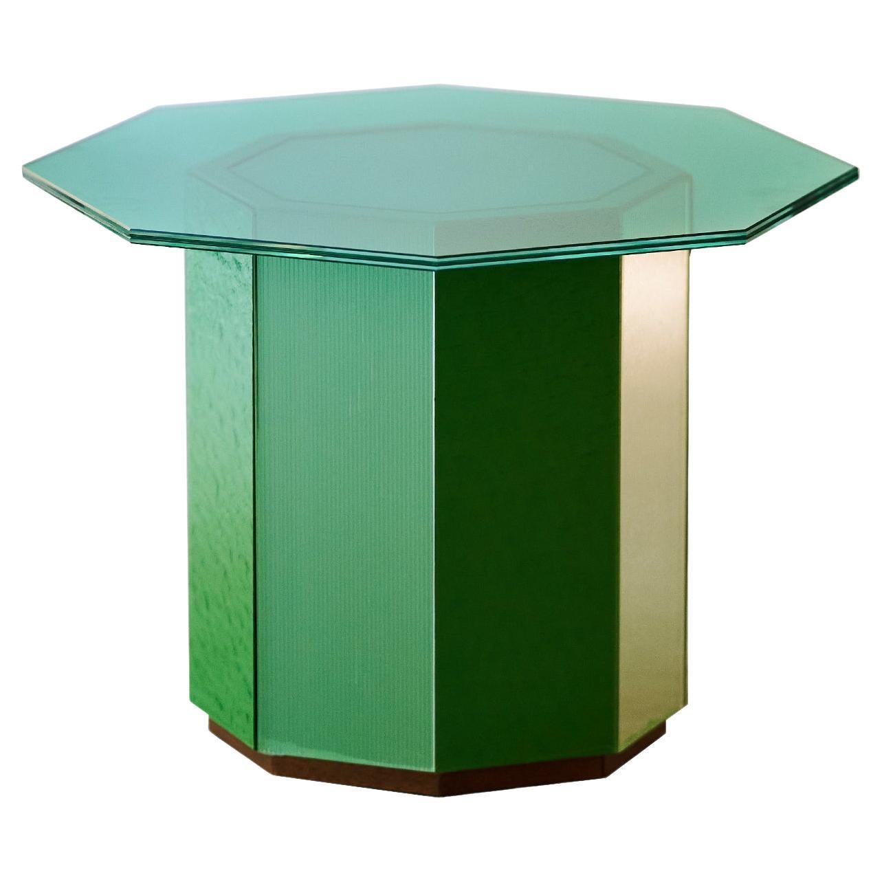 Sandra e Raimondo 35 Green Wood and Glass Side Table