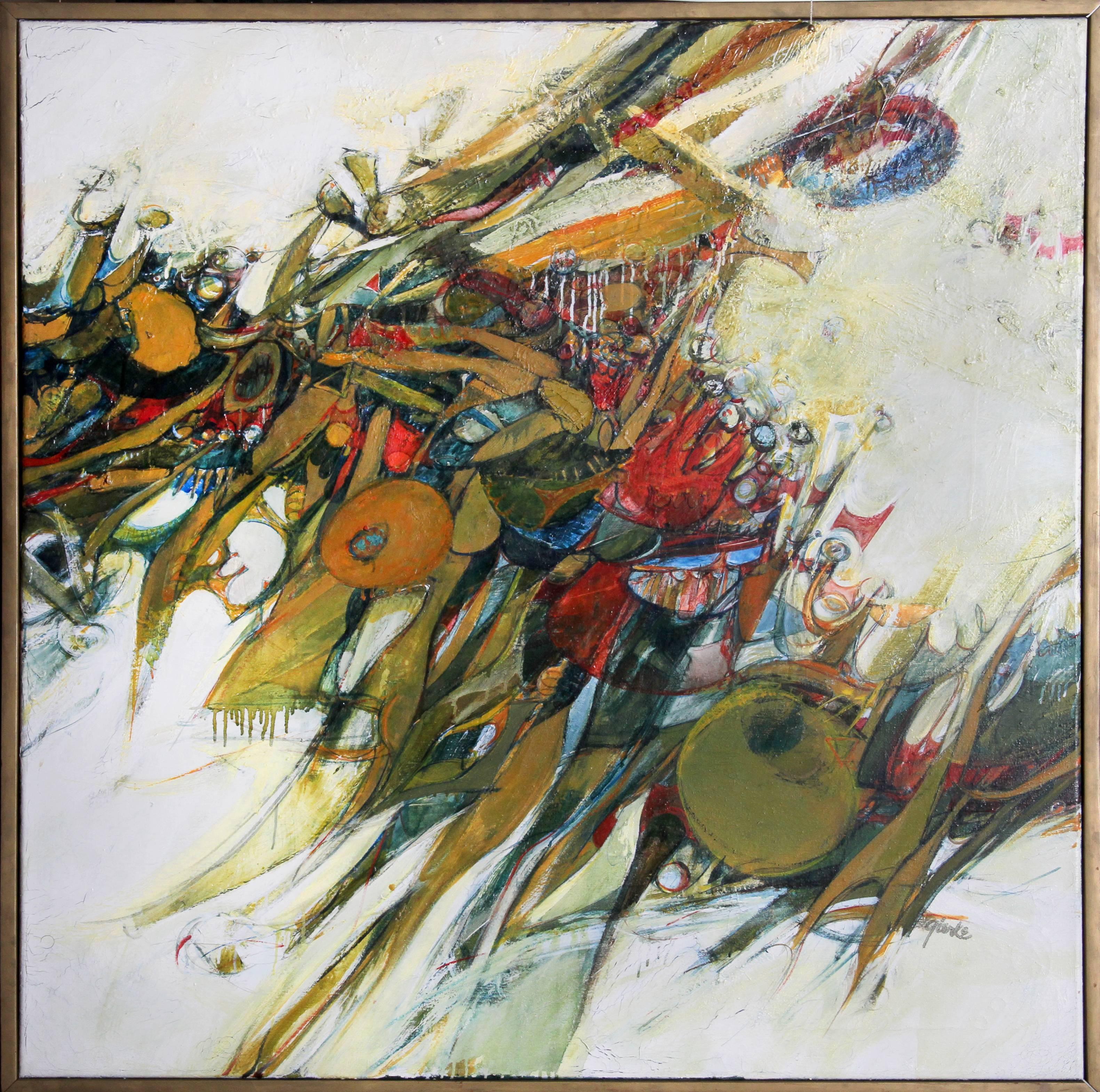 Artist: Sandra Gierke, American
Title: Untitled
Year: circa 1960
Medium: Oil on Canvas, signed l.r.
Size: 48 x 48 in. (121.92 x 121.92 cm)
Frame Size: 49.5 x 49.5 inches