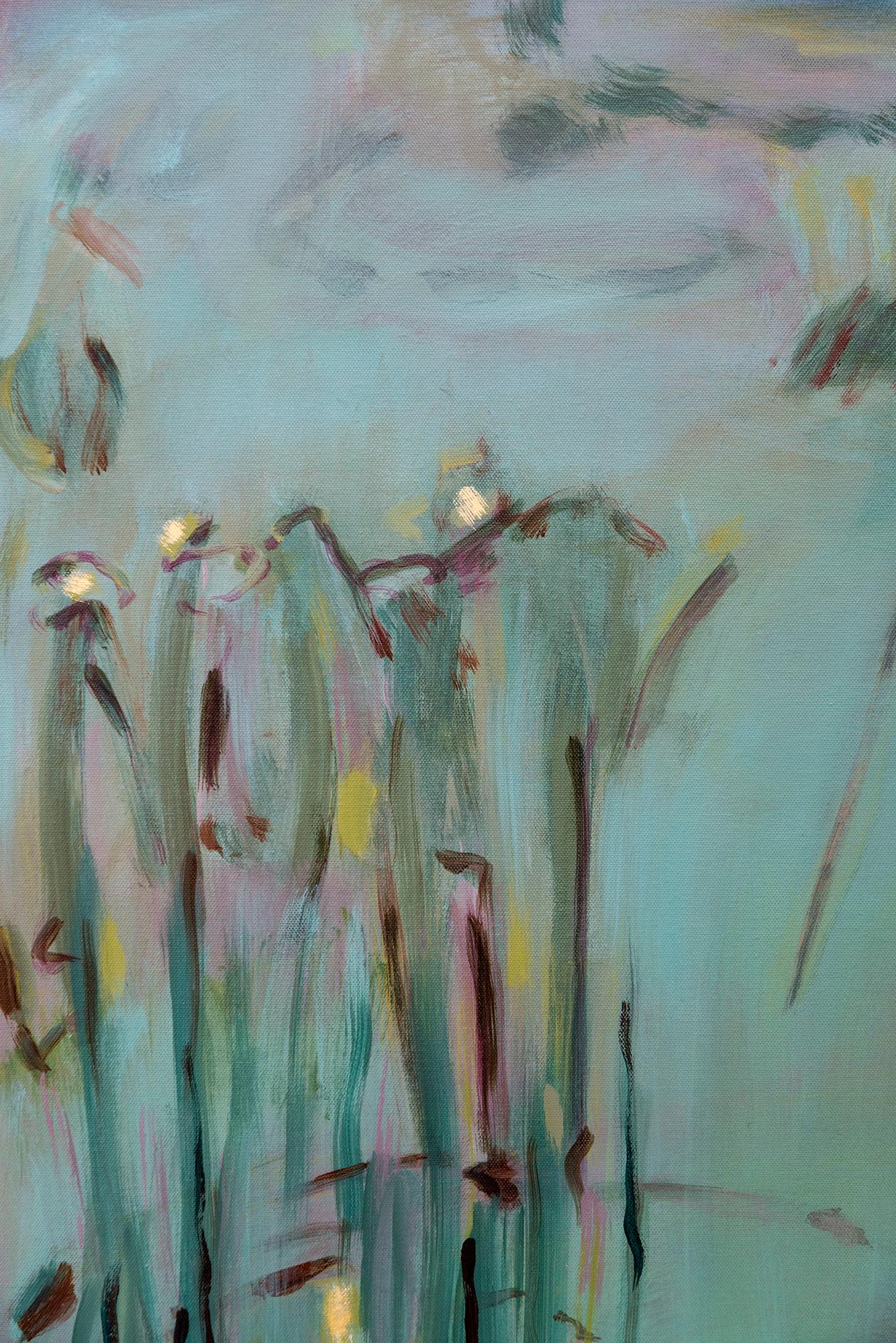 Questo quadro astratto contemporaneo è stato ispirato dalla natura.

I colori e lo stile espressivo dei dipinti lirici dell'artista canadese Sandra Goldie sono ispirati alla bellezza del mondo naturale.
La forma è il risultato, secondo lei, della
