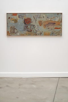Spotted Pond - Abstract Acrylic Painting on Canvas, Framed, Contemporary