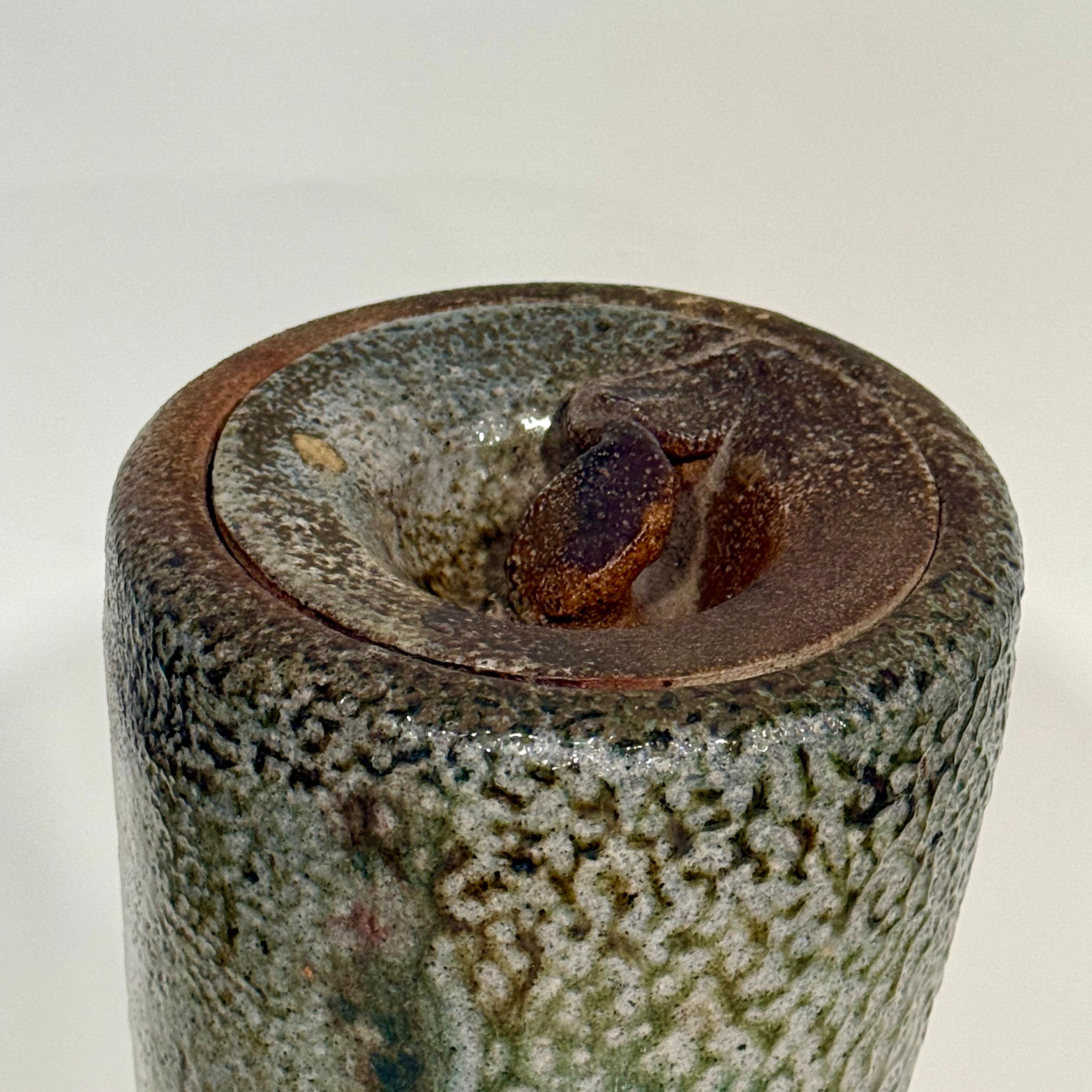 Late 20th Century Sandra Johnstone Abstract Lidded Vessel c1970s California For Sale