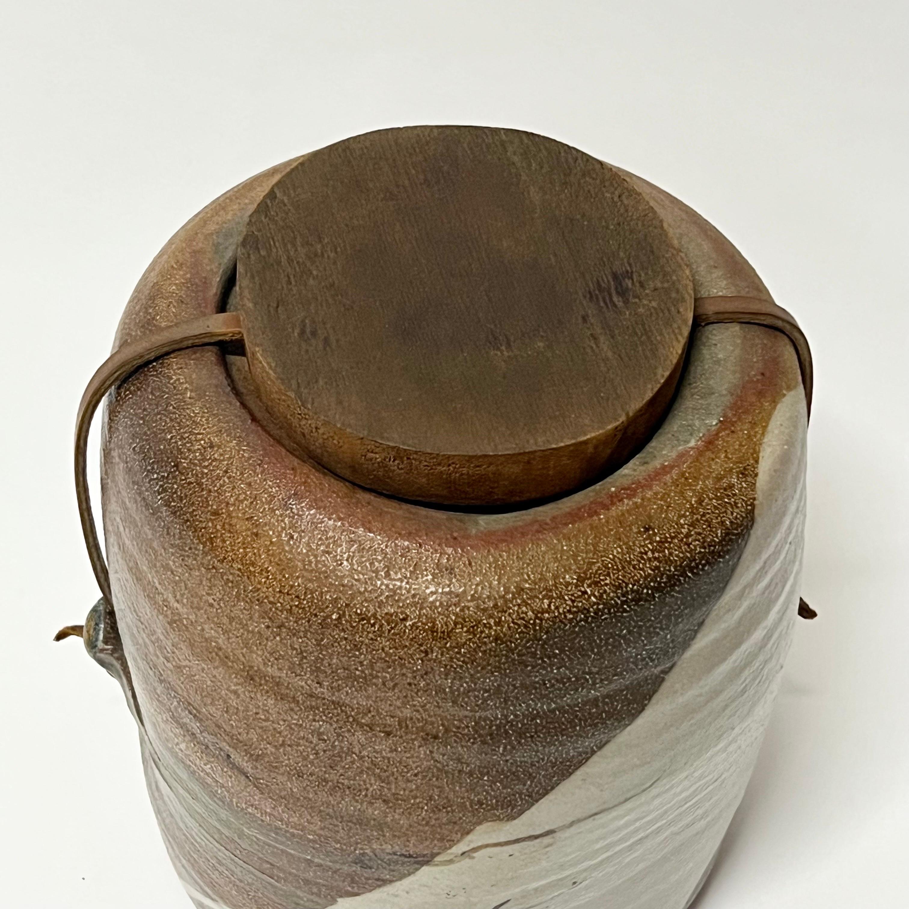 Clay Sandra Johnstone Salt-Fired Lidded Vessel #1 circa 1960s, Berkeley For Sale