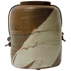 Vintage Sandra Johnstone Salt-Fired Lidded Vessel #1 circa 1960s, Berkeley