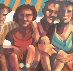 "Beach Beaus"  Modern Expressionist Figurative