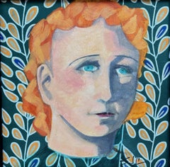 "Birdie and Green Eyes"  Modern Expressionist Figurative