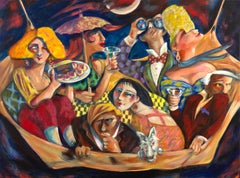 "Pammy Serves Spam To Her Fans In The Hammock" Contemporary Expressionist
