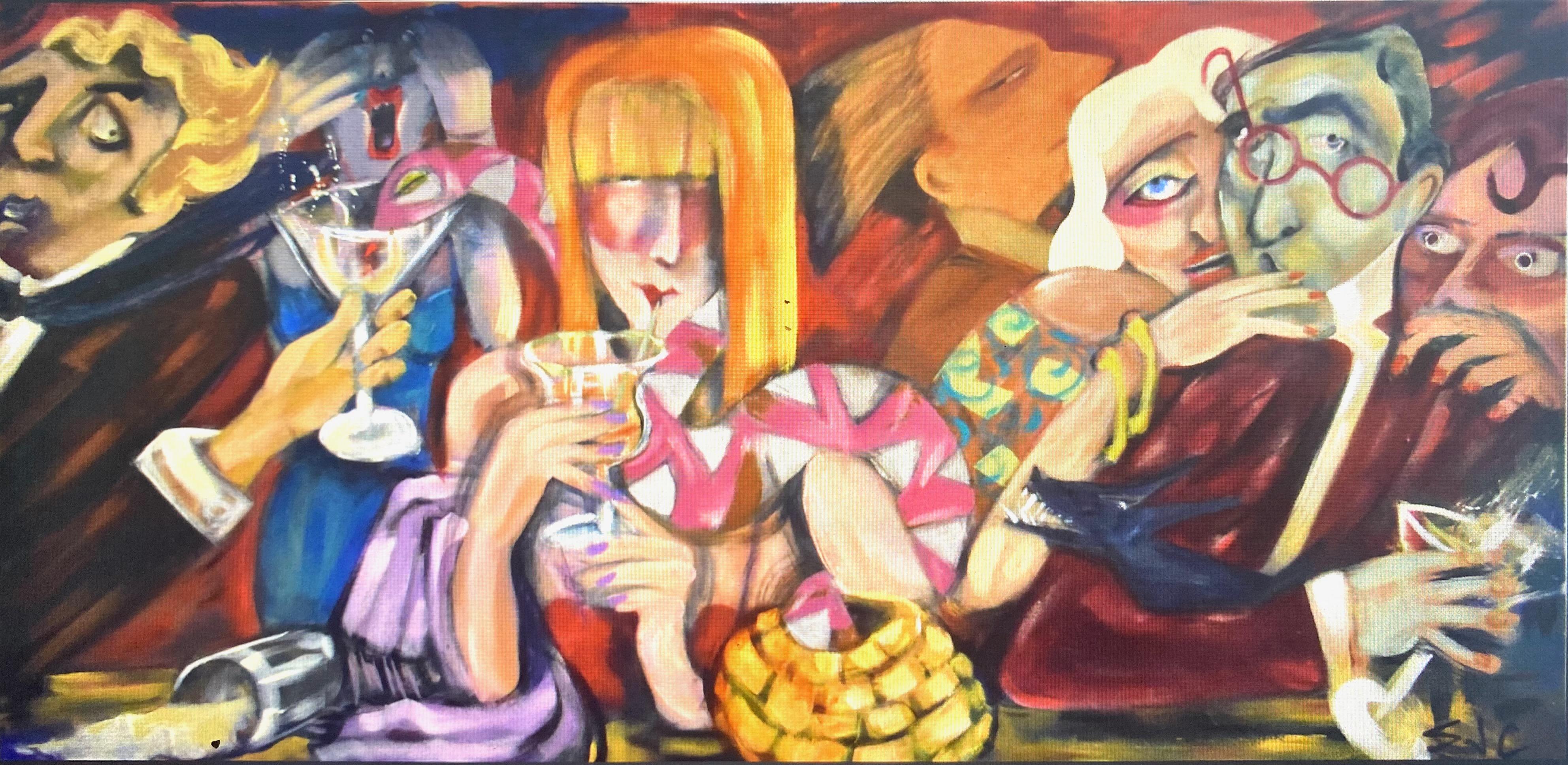 Figurative Painting di Sandra Jones Campbell - "Serena è un vero incantatore"  Espressionismo moderno figurativo