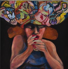 "What's In My Head: Remember To Buy Eggs" Contemporary Expressionist Figurative 