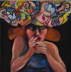 "What's In My Head: Remember To Buy Eggs" Contemporary Expressionist Figurative
