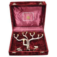Sandra Kravitz für Rosenthal, versilberter Judaica-Kerzenständer, Baum des Lebens