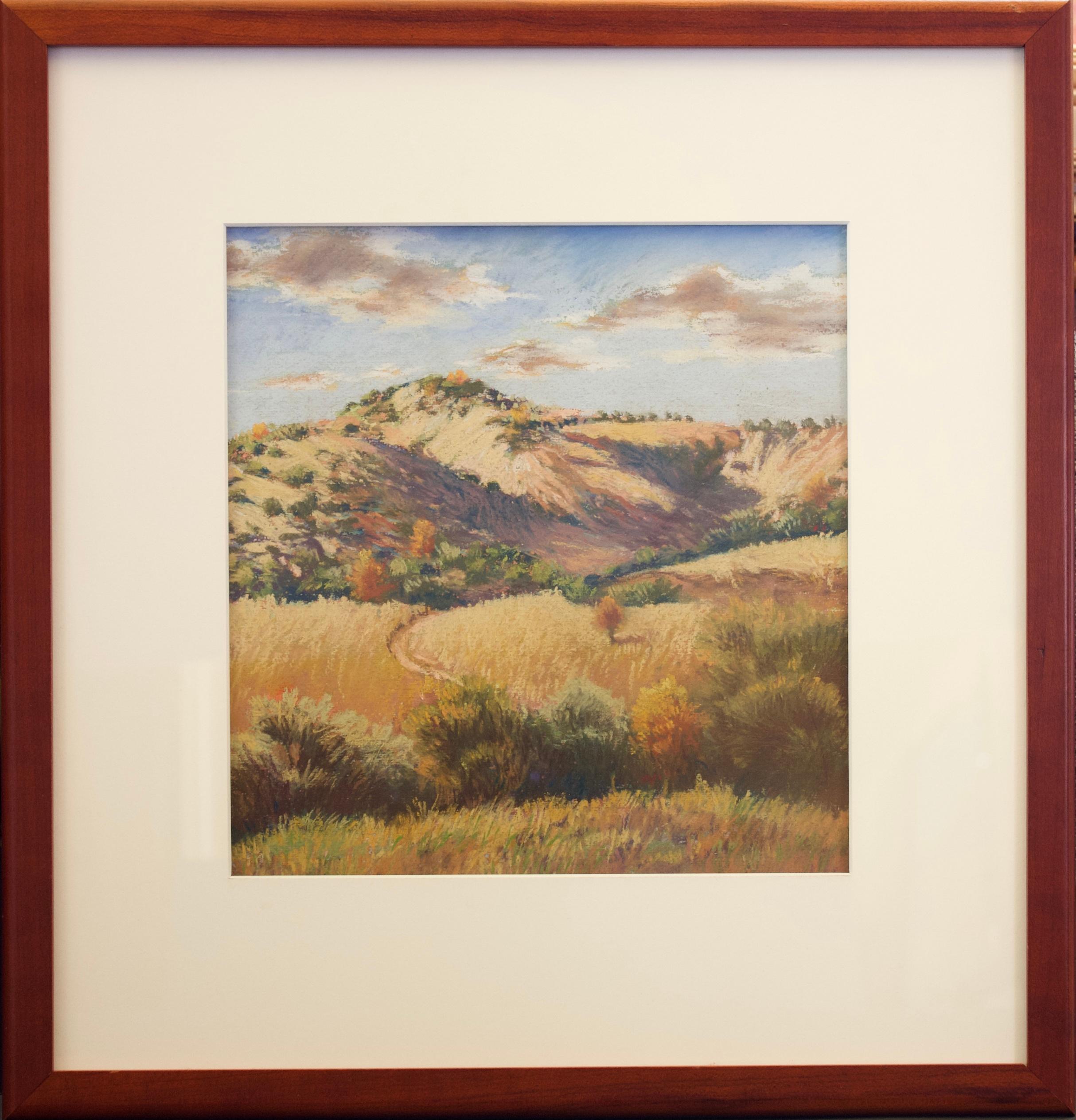 Hillside-Landschaft
Künstlerin: Sandra Langston
Medium: Aquarell und Pastell auf Papier
Größe: 9,5 x 9 Zoll.
Gerahmt: 16 x 15,5 Zoll.
